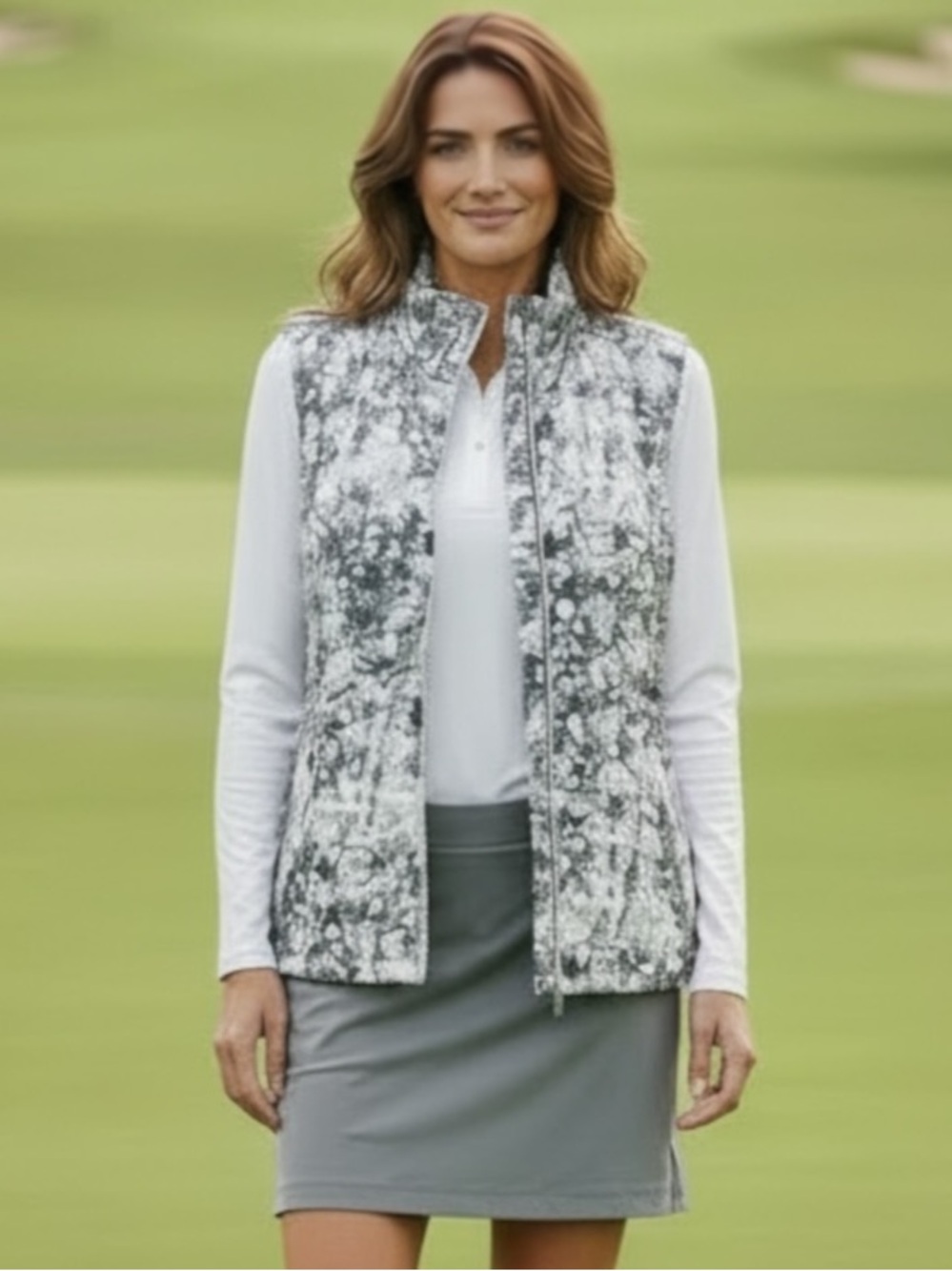 Zero Restriction Cloud/Stingray Wanda Vest Full Zip W1072L LARGE MSRP $140 EUC